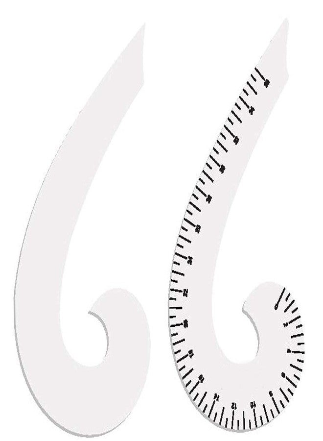 Hesch 9 Arm Hole French Curve with Marking Set of 2 Armhole Curve Tailoring Materials. - Image 1